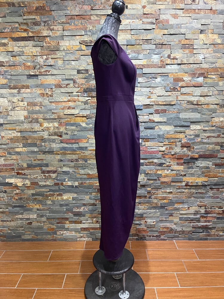 Xscape Purple Off Shoulder Full-Length Sheath Gown, Size 10