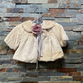 Champagne Soft Faux Fur Half Coat for Girls