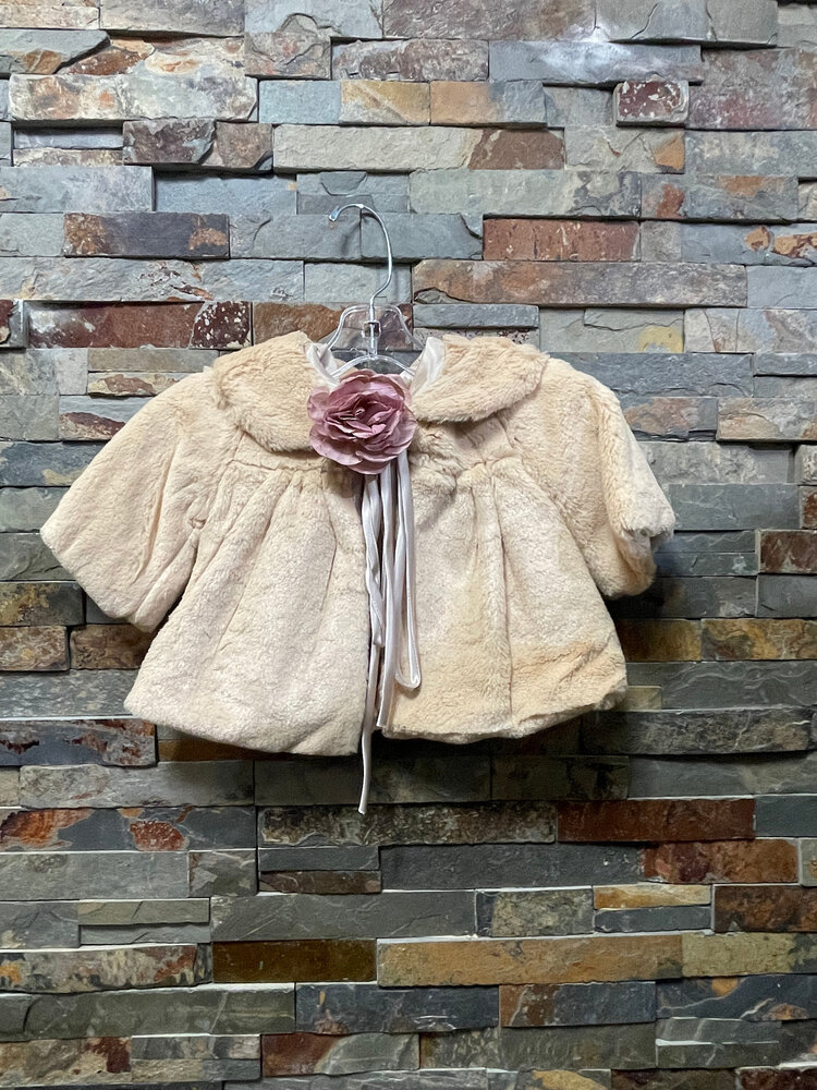 Champagne Soft Faux Fur Half Coat for Girls