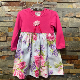 Pink with Floral Print Dress, Size 3T