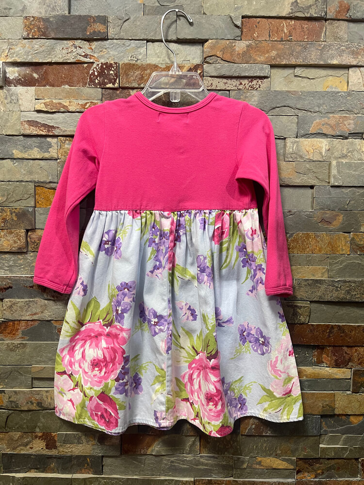 Pink with Floral Print Dress, Size 3T