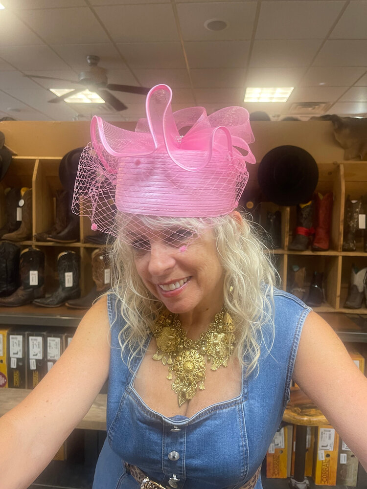 Wona Trading Cotton Candy Pink Pillbox Hat, O/S