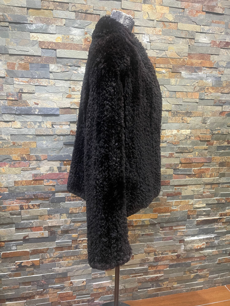 Paula Lishman Black Sheared Beaver Cardigan/Jacket, Size M