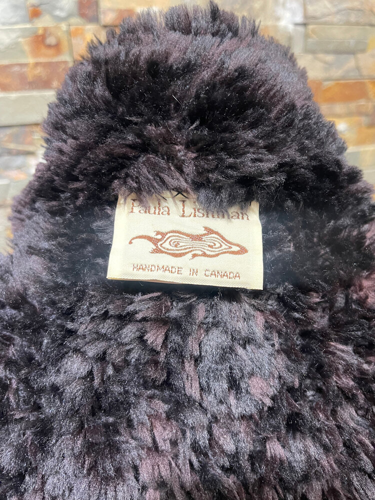 Paula Lishman Black Sheared Beaver Cardigan/Jacket, Size M