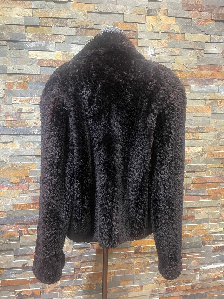 Paula Lishman Black Sheared Beaver Cardigan/Jacket, Size M