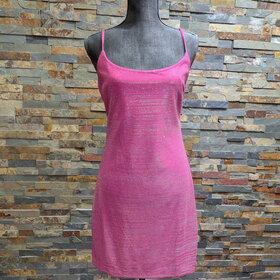 Hot Pink Shimmer Stretch Dress, Size 11-12