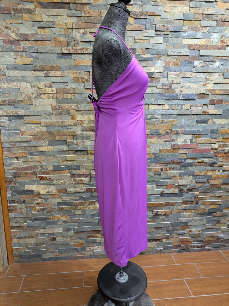 B Darlin Orchid Keyhole Halter Dress, Size 15-16