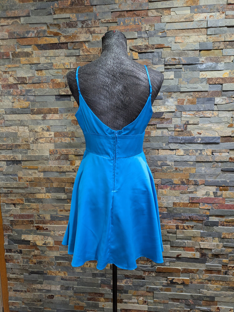 B Darlin Blue Sweetheart Fit n Flare Dress with Pockets