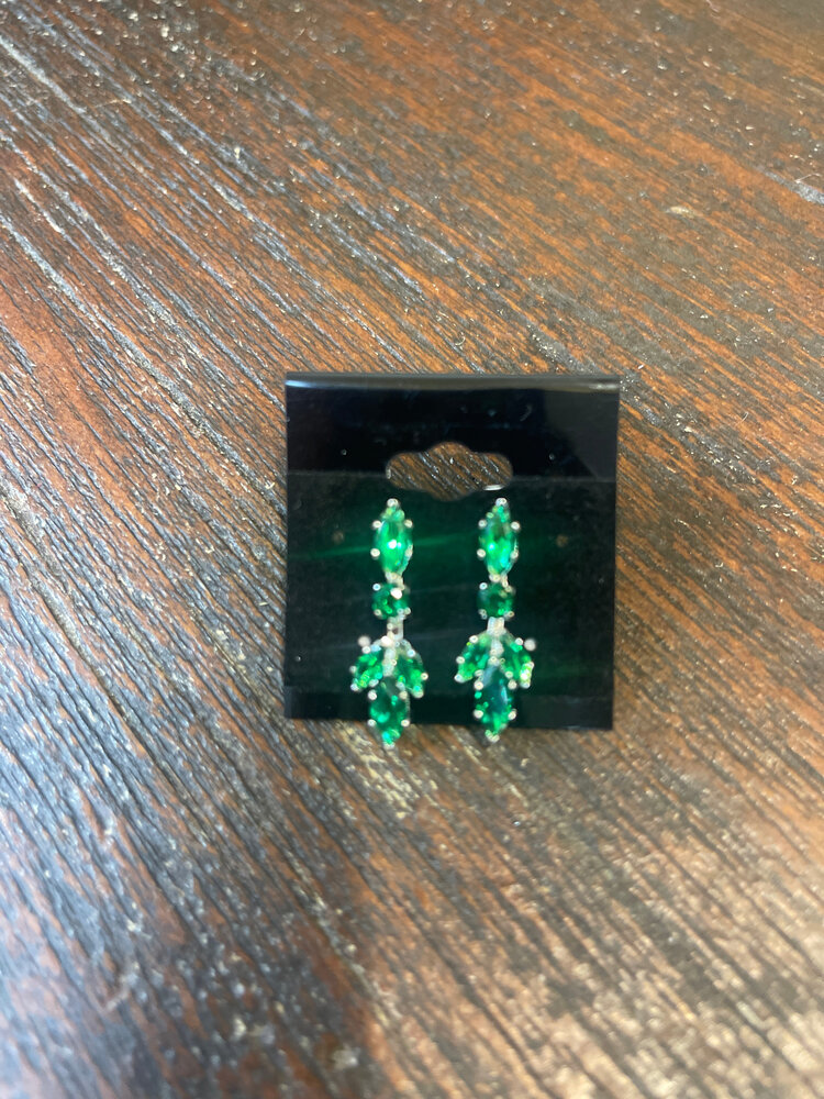 Wona Trading Green Jeweled Alexandria Earrings
