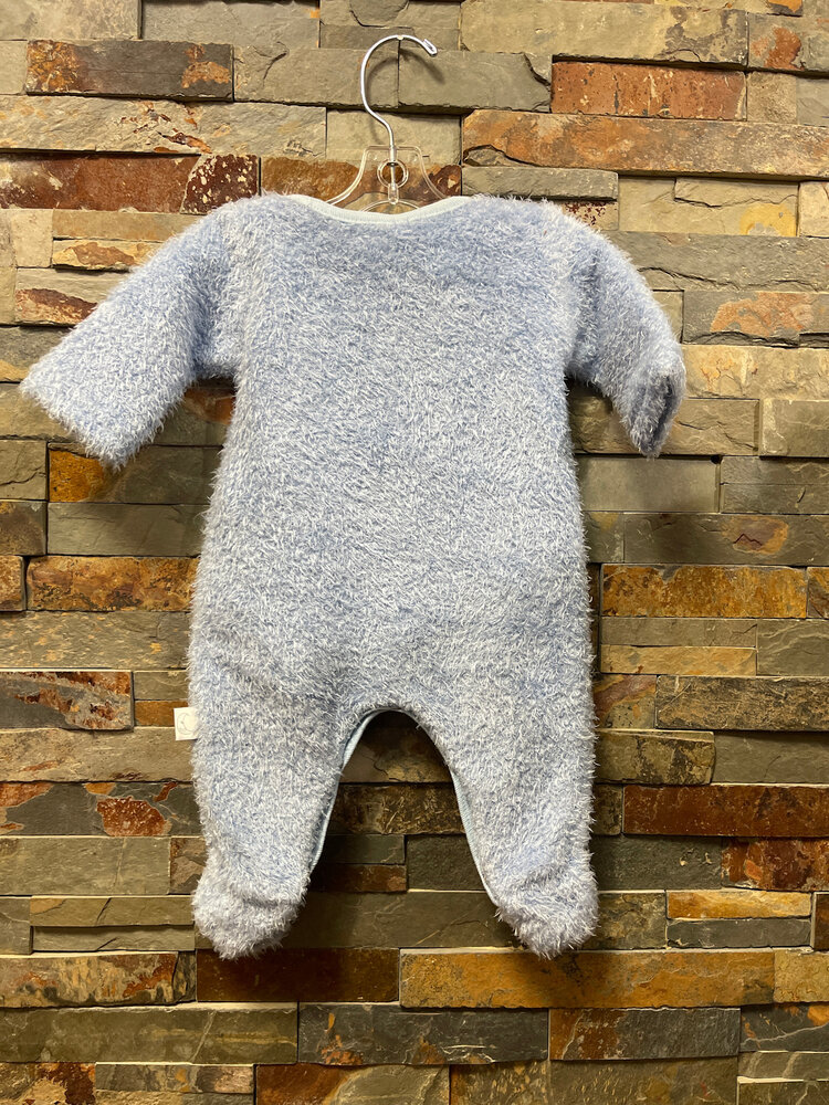 Baby Blue Fuzzy Oodles of Bear Hugs Footie, Size 3M