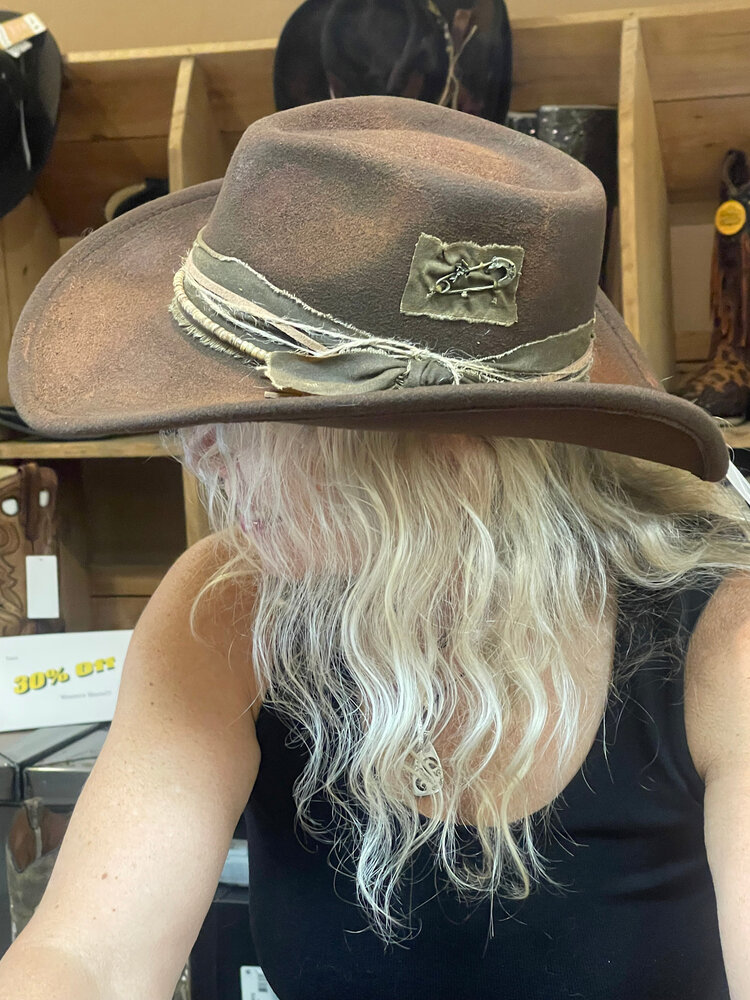 Brown Distressed Adjustable Laney Hat