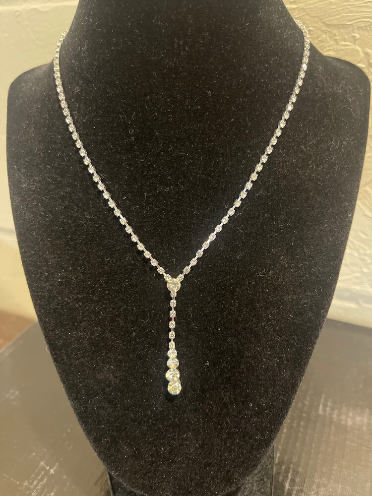 Wona Trading Silver Jeweled Betty Bolo Style Necklace