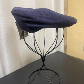 Navy Newsboy Wool Cap, Size S  (Infant-Toddler)