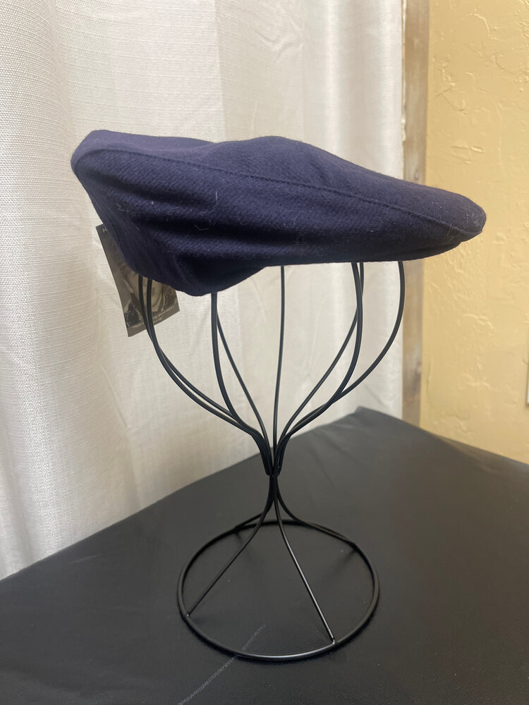 Navy Newsboy Wool Cap, Size S  (Infant-Toddler)