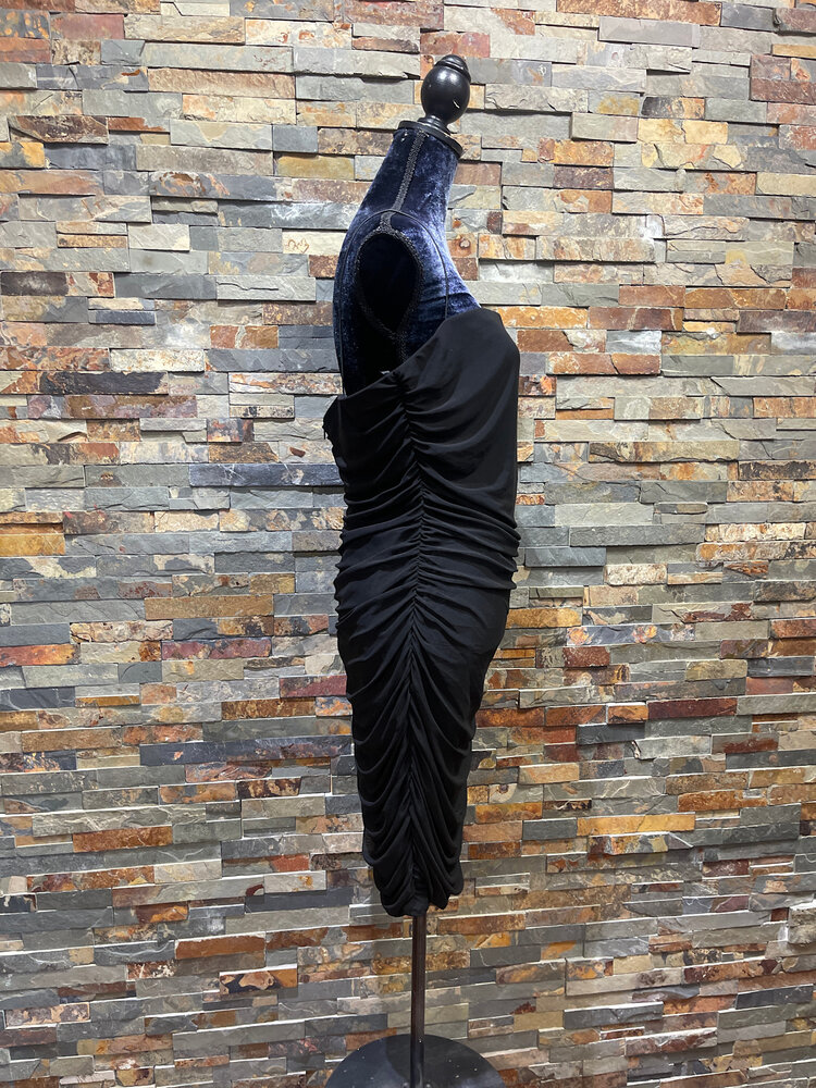 B Darlin Black Ruched Spaghetti Strap Dress, Size 18W