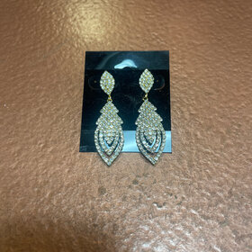 Wona Trading Gold Jeweled Iris Drop Earrings