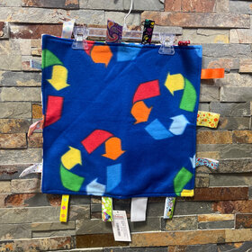 Royal Blue Fleece 15"x15" Print Blanket with Tags