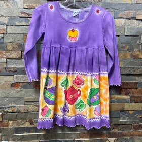 Purple Cotton Tea Party Dress, Size 4T