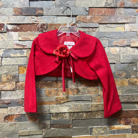 Red Fleece Bolero Jacket for Girls