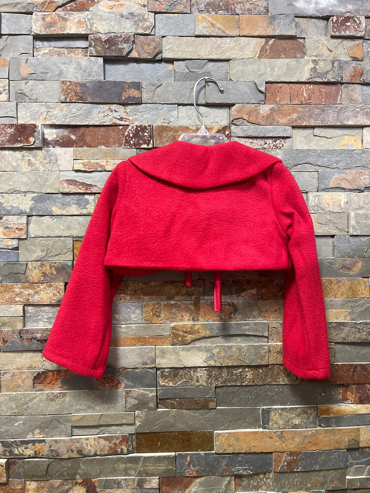 Red Fleece Bolero Jacket for Girls