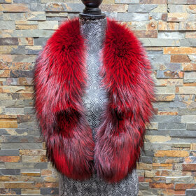 Red Dyed Fox Scarf, 47"
