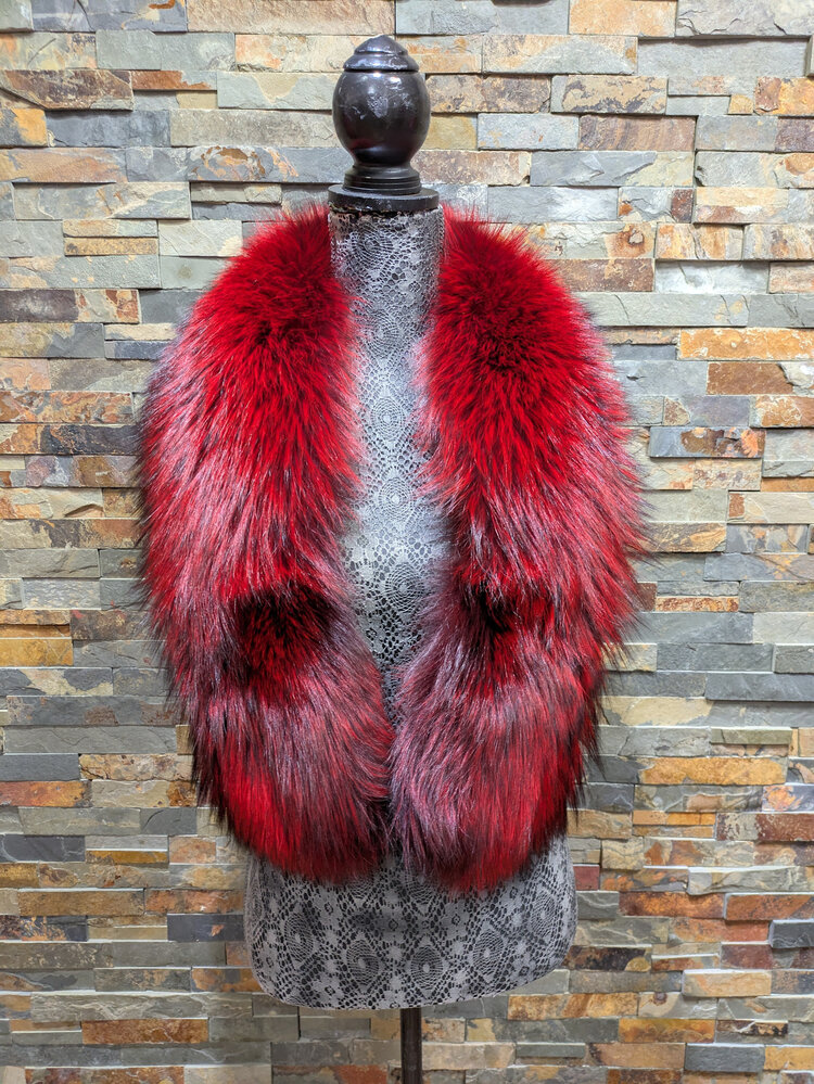 Red Dyed Fox Scarf, 47"