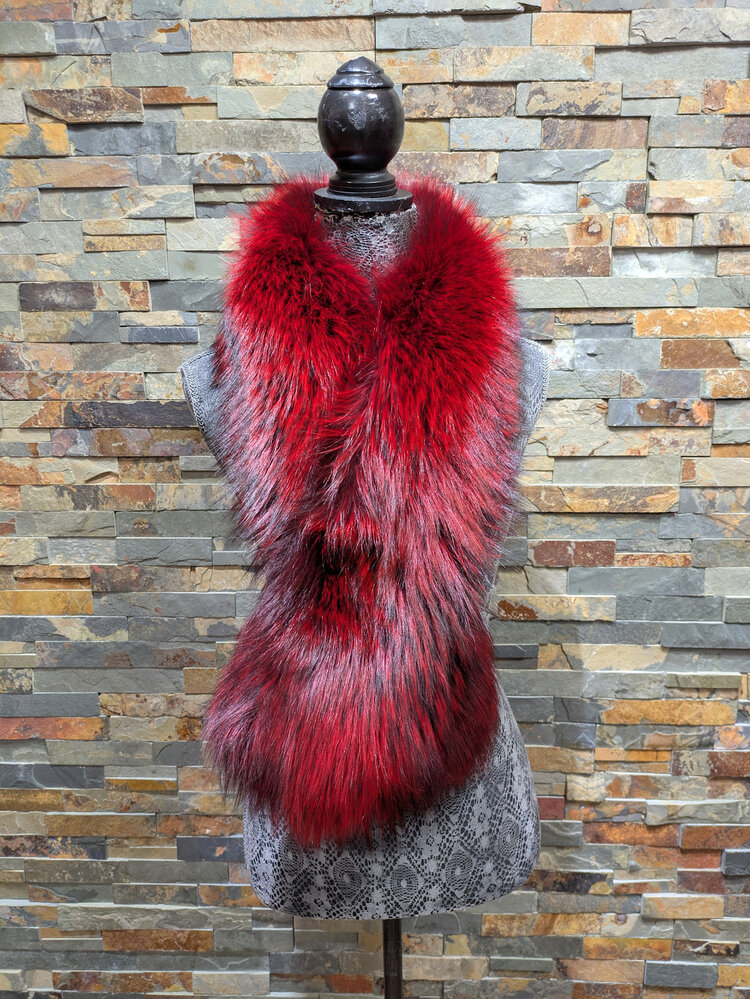 Red Dyed Fox Scarf, 47"