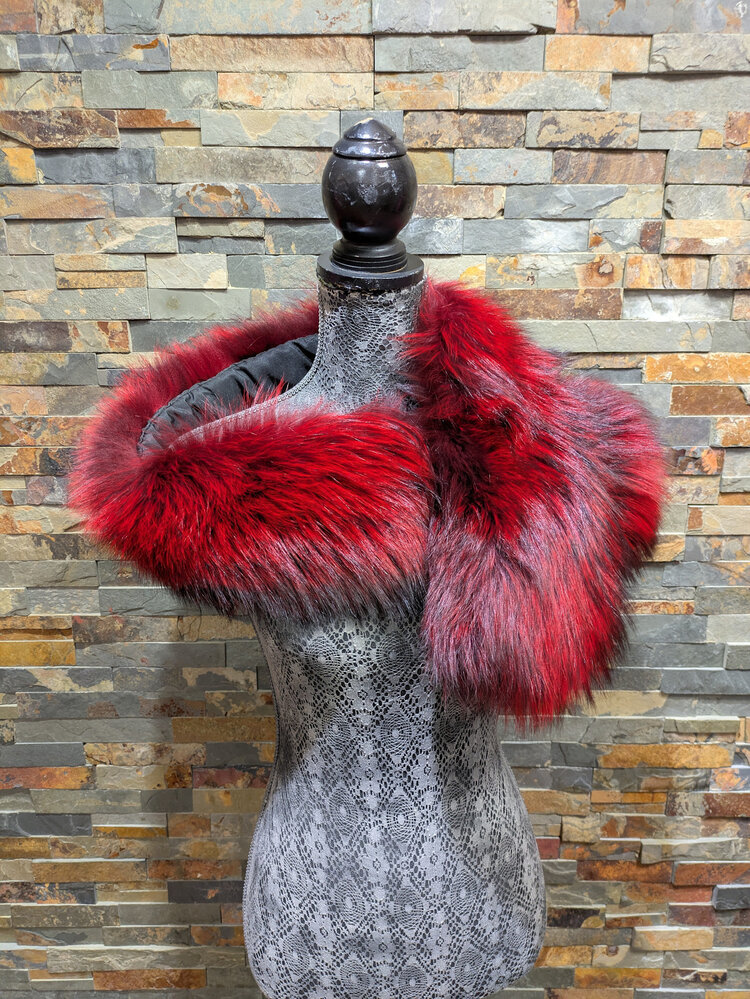 Red Dyed Fox Scarf, 47"