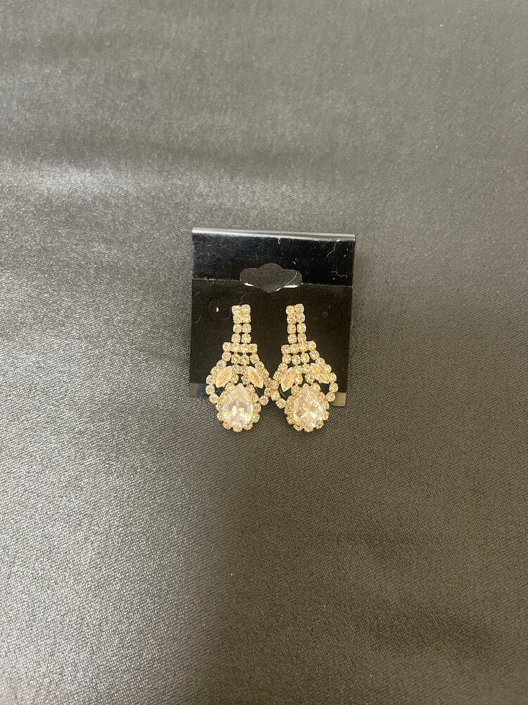Wona Trading Gold Rhinestone Gizelle  Earrings