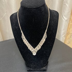 Wona Trading Gold Marque Gizelle Rhinestone Necklace