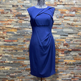 Adrianna Papell Navy Sleeveless Dress with Slight Ruching, Size 10