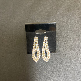 Wona Trading Gold Twisted Francesca Rhinestone Earrings