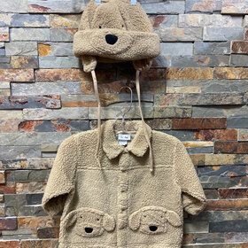 Tan Puppy Jacket and Hat, Size 12M