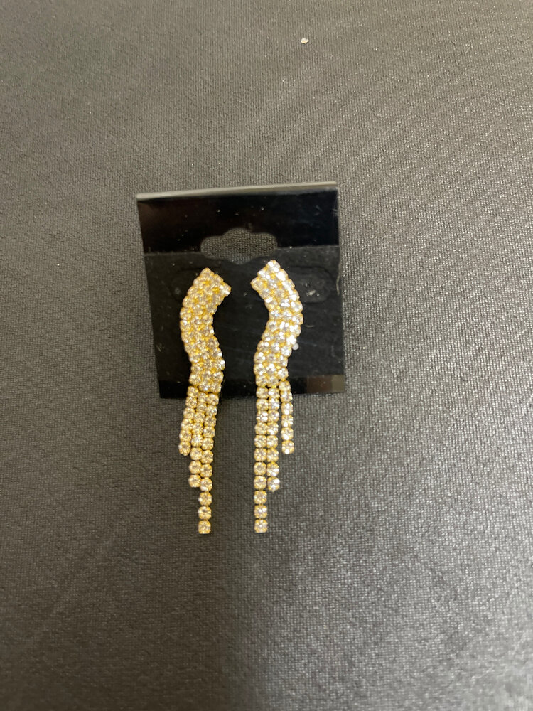 Wona Trading Gold Jocelyn Rhinestone Drop Earrings