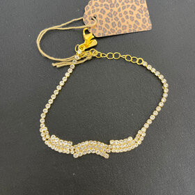 Wona Trading Gold Jocelyn Rhinestone Sectioned Bracelet