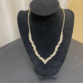 Wona Trading Gold Jocelyn Rhinestone Sectioned Necklace