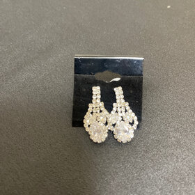 Wona Trading Silver Gizelle Rhinestone Earring