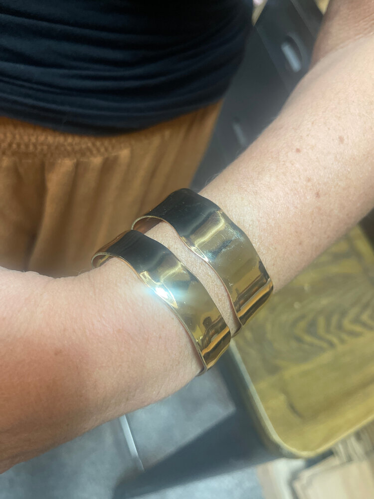 Wona Trading Gold Cuff with Cut Out Center