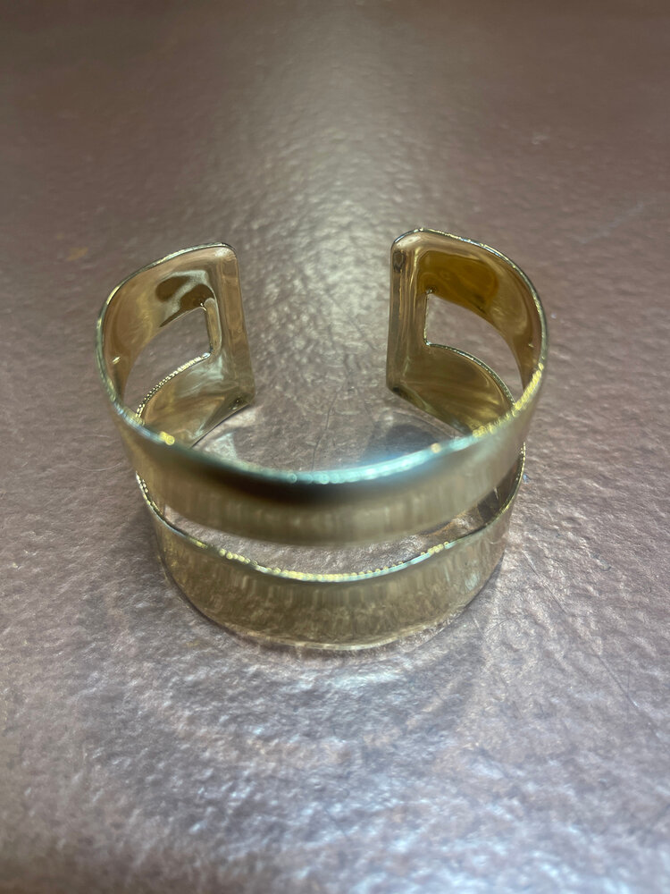 Wona Trading Gold Cuff with Cut Out Center