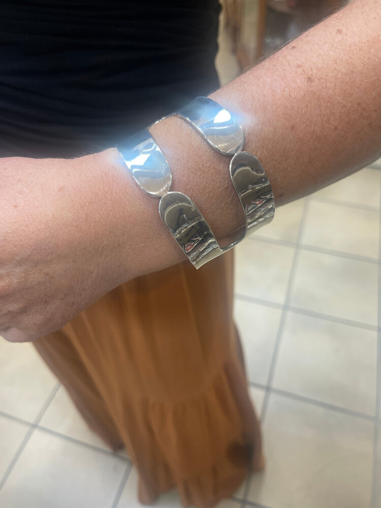 Wona Trading Silver Cuff with Center Cut Out