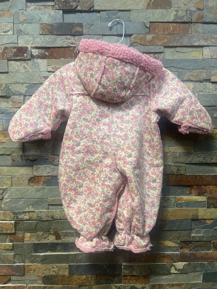 Pink Floral Snowsuit, Size 6-9M