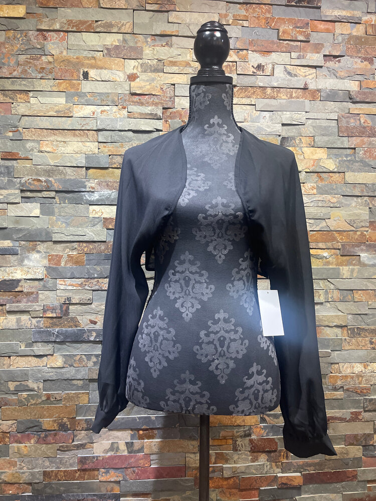 Black Longsleeve Lightweight Bolero Jacket