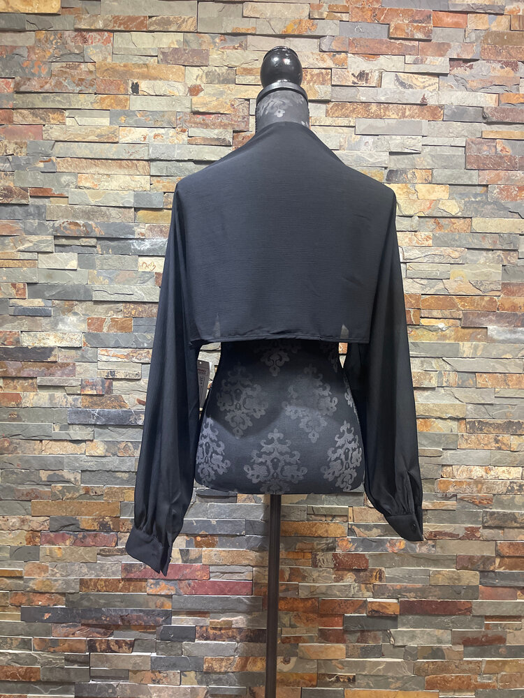 Black Longsleeve Lightweight Bolero Jacket