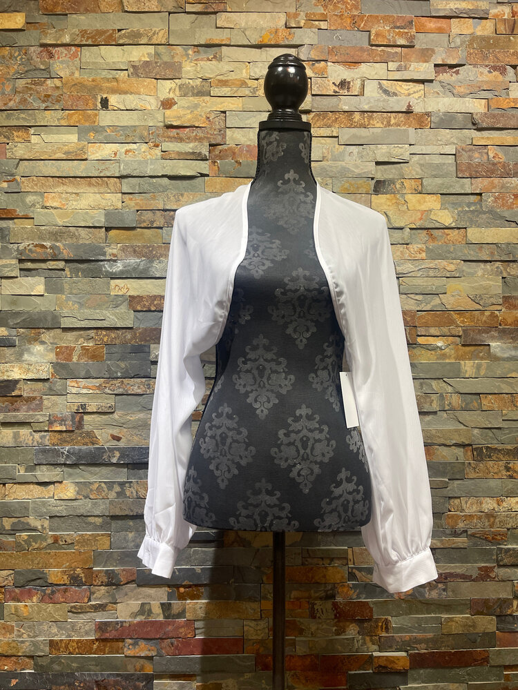 White Longsleeve Lightweight Bolero Jacket
