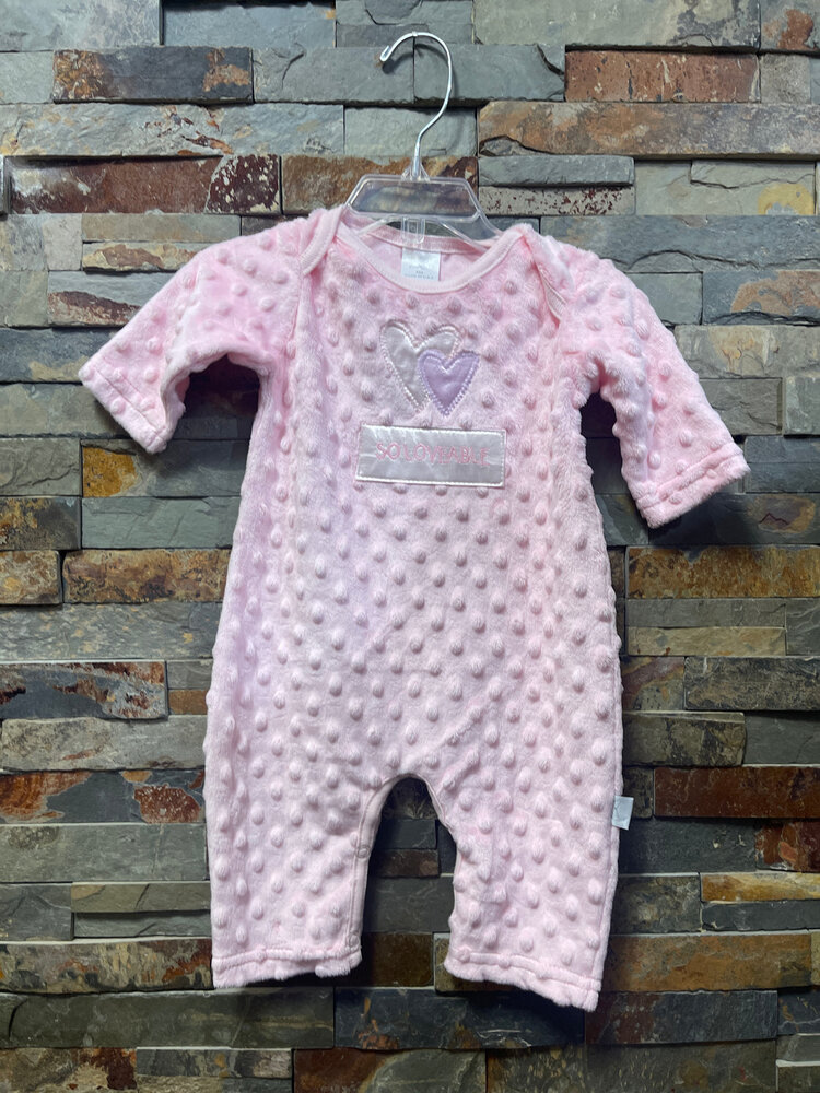 Pink Popcorn Fleece So Lovable Jumpsuit, Size 6M