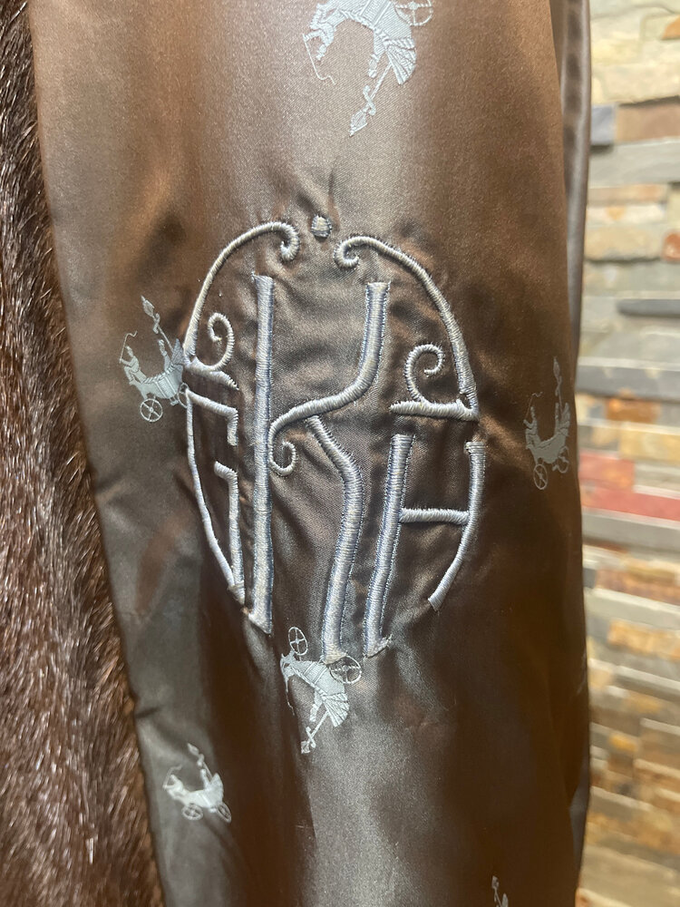 Mahogany Mink Swing Coat with Rolled Cuffs, Size M