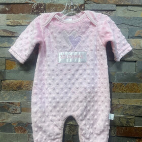 Pink Popcorn Fleece So Lovable Romper, Size 3M