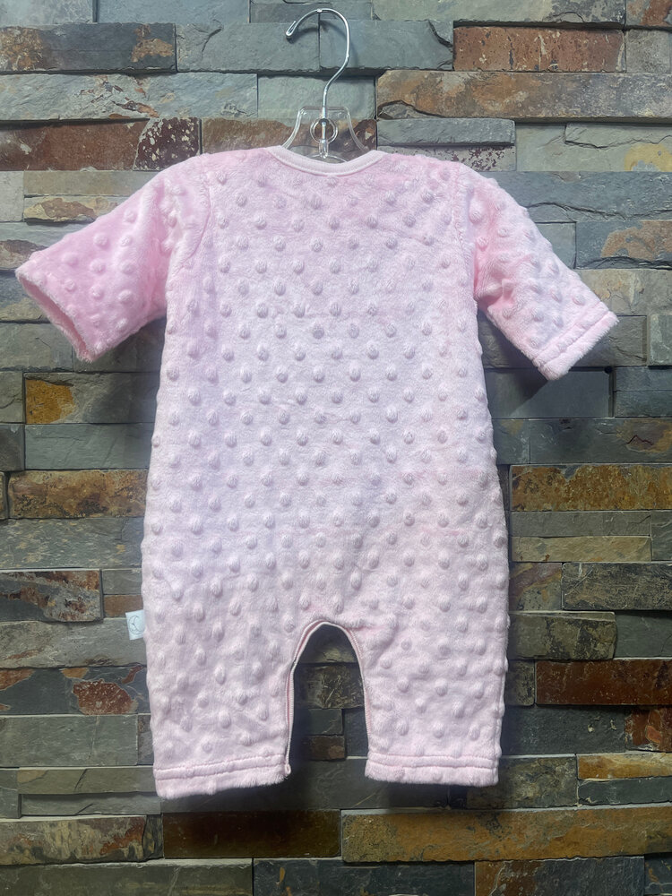 Pink Popcorn Fleece So Lovable Romper, Size 3M