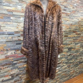 Dark Ranch Mink Paw Swing Coat, Size L