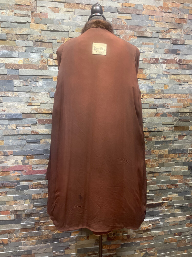 Dark Ranch Mink Paw Swing Coat, Size L